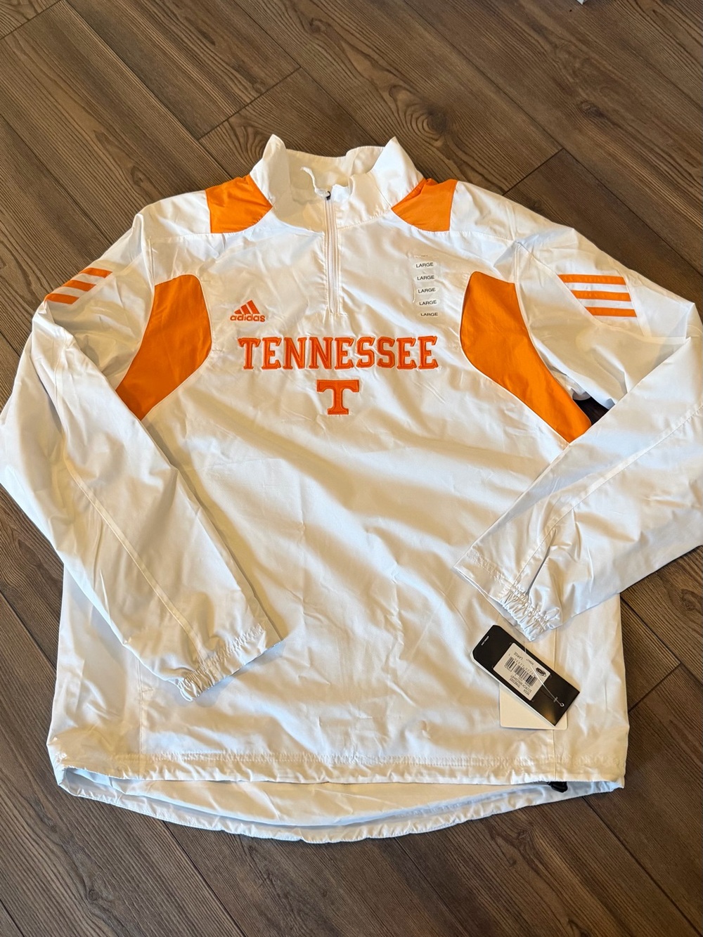 Adidas vintage 2004 Tennessee White & Orange Pullover Windbreaker never worn!